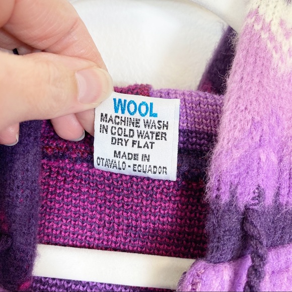 Yari Artesanias Wool Zip Up Hooded Jacket Purple Size XS - Picture 9 of 9